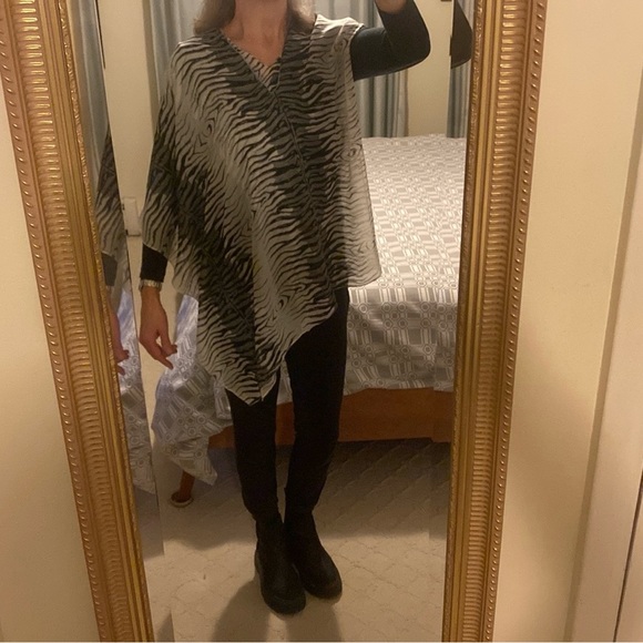 Zebra Chiffon convertible vest/poncho, One Size - Picture 8 of 8